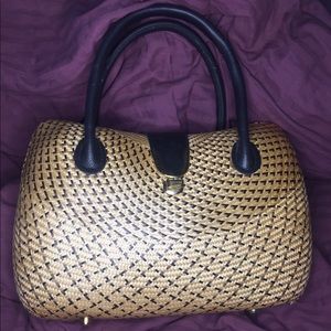 Wicker Pinup two tone Purse rockabilly retro
